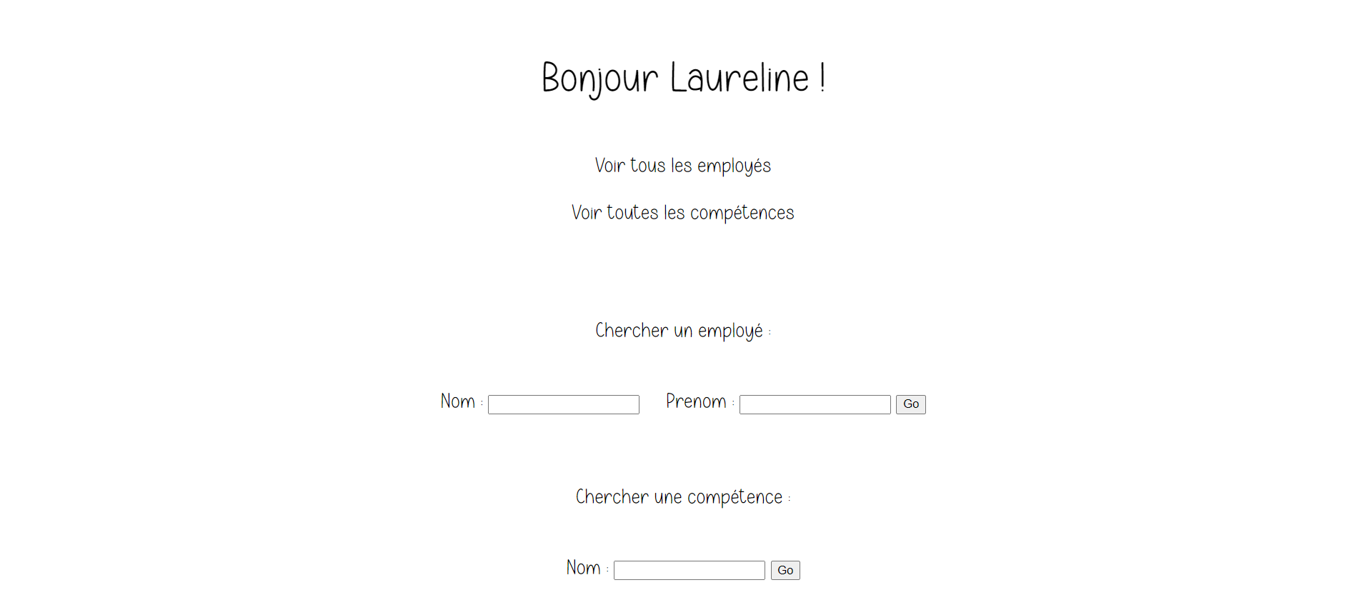 Image de la page d'accueil d'un utilisateur identifié avec Laravel